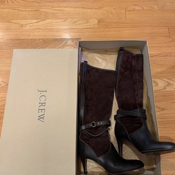 J Crew Sedgewick Suede & Leather High-Heel Boots Size 7.5 - Picture 3 of 3